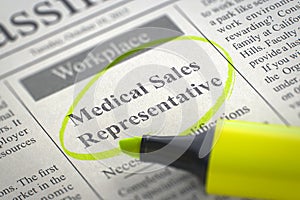 Medical Sales Representative Hiring Now. 3D.