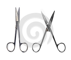 medical scissors isolated on a white background