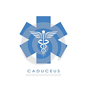Medical service abstract vector logo photo