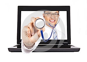 Médico servicio red informática mundial 