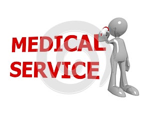 Medical service with man on white