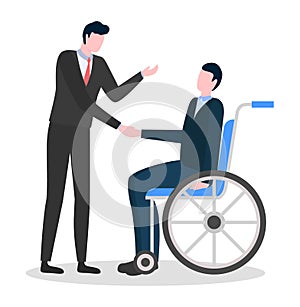 Medical Service for Person on Wheelchair Vector