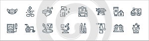 medical services line icons. linear set. quality vector line set such as herbal treatment, oxygen tube, microscope,