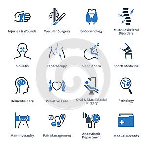 Medical Services & Specialties Icons Set 5 - Blue Series