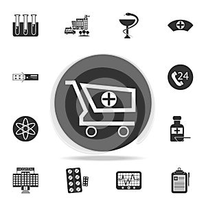 Medical shopping cart icon. Detailed set of medicine element Illustration. Premium quality graphic design. One of the collection i