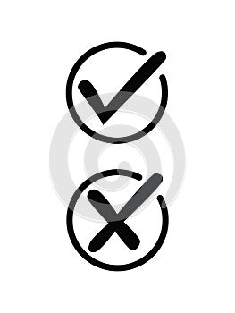 Accept and deny, right and wrong icon