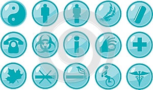 Medical signs icons