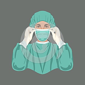 Medical sister vector illustration flat style front