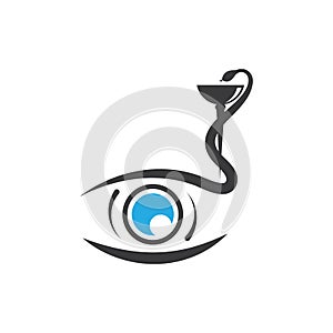 medical snake eye icon vector illustration design template