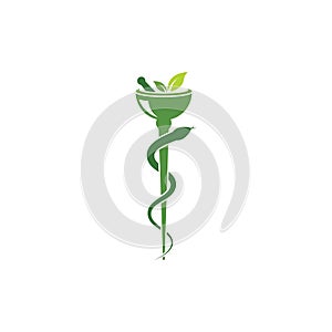 medical snake vector icon illustration