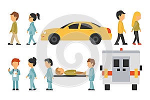 Medical Staff Flat, Isolated On White Background, Doctor, Nurse, Care, People Vector Illustration, Graphic Editable