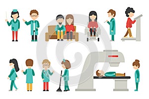 Medical Staff Flat, Isolated On White Background, Doctor, Nurse, Care, People Vector Illustration, Graphic Editable For