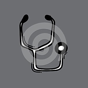 Medical stethoscope doodle vector icon. Drawing sketch illustration hand drawn line eps10