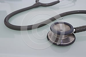 Medical stethoscope for examination care fot health photo