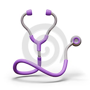 Medical stethoscope, front view. Equipment for listening to lungs, heart rhythm