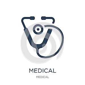 medical stethoscope icon in trendy design style. medical stethoscope icon isolated on white background. medical stethoscope vector