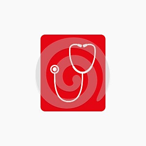Medical, stethoscope icon. Vector illustration, flat design