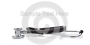 Medical stethoscope onwhite with copy space