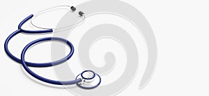 Medical stethoscope on white background.