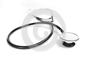 Medical Stethoscope on White Background With Copy