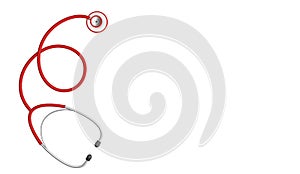 Medical stethoscope on white background.