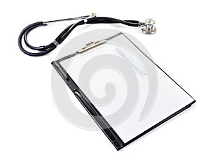 Medical stetoscope isolated on white