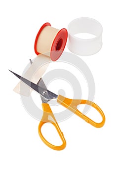 Medical Sticking Plaster and cutting scissors
