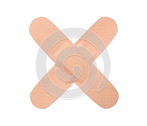 Medical sticking plasters isolated on white. First aid item