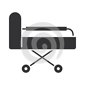Medical stretcher equipment, world disability day, silhouette icon design