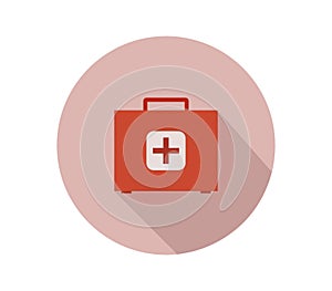 Medical suitcase icon illustrated in vector on white background
