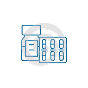 Medical supplies linear icon concept. Medical supplies line vector sign, symbol, illustration.