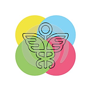 medical symbol - caduceus icon - health sig