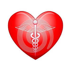 Medical symbol on Heart