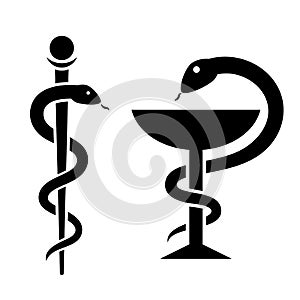 Medical symbol with snake photo