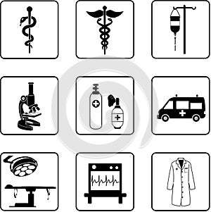 Medico simboli un dispositivi 