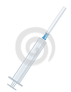 medical syringe with ampoule for injection stock vector illustration