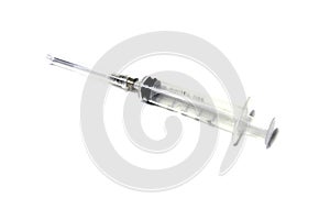 Medical syringe isolated on a white background