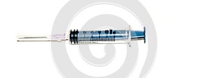 Medical syringe isolated on a white background