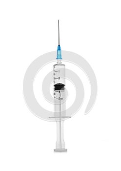 Medical syringe isolated on white background