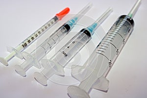 medical syringe and needle on the table image