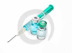 Medical syringe and phials