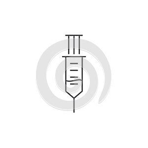 Medical syringe vector icon symbol isolated on white background