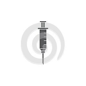 Medical syringe vector icon symbol isolated on white background