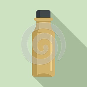Medical syrup bottle icon, flat style