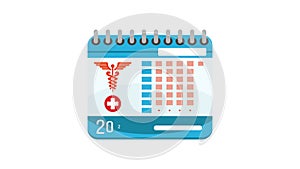 Medical Table Calendar icon animation for medical motion graphics