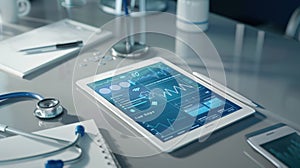 The Medical Tablet Display.AI generated image