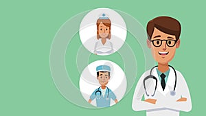 Medical team cartoon HD animation