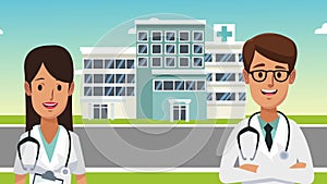 Medical team cartoon HD animation