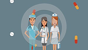 Medical team cartoon HD animation