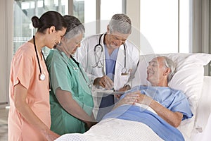 Medical team discussing results